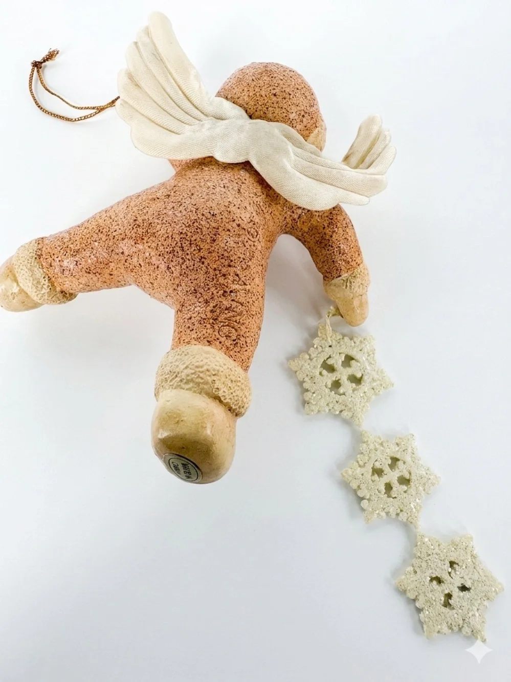 Vintage Kirk Adler KSA Snow Angel Baby Figurine Christmas Ornament Snowflakes